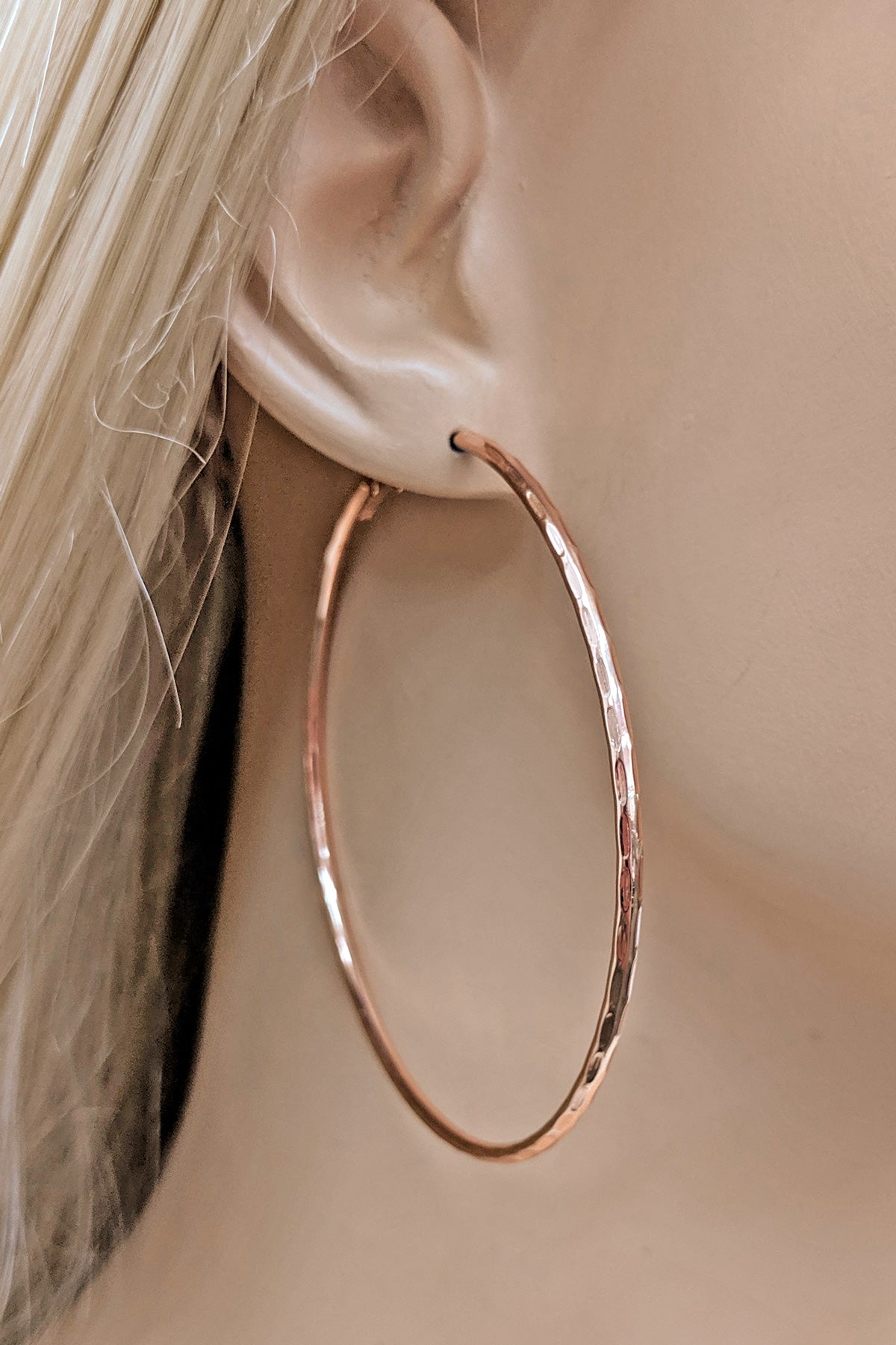 Rose Gold 90mm Hoop Earring