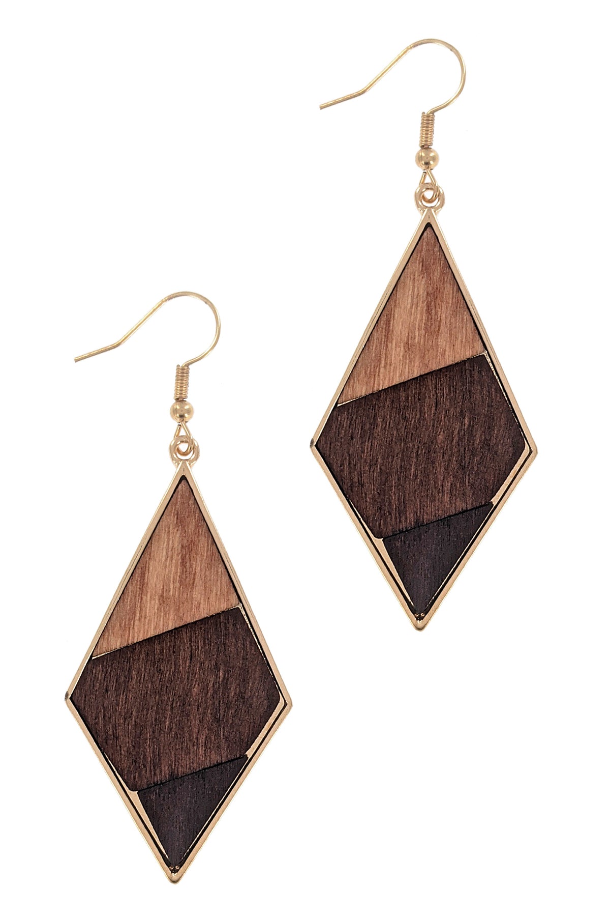 Triangle Wood Drop Earrings