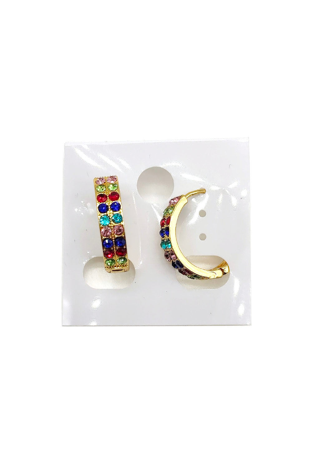Rhinestone Mini Hoop Earring Gold Dipped