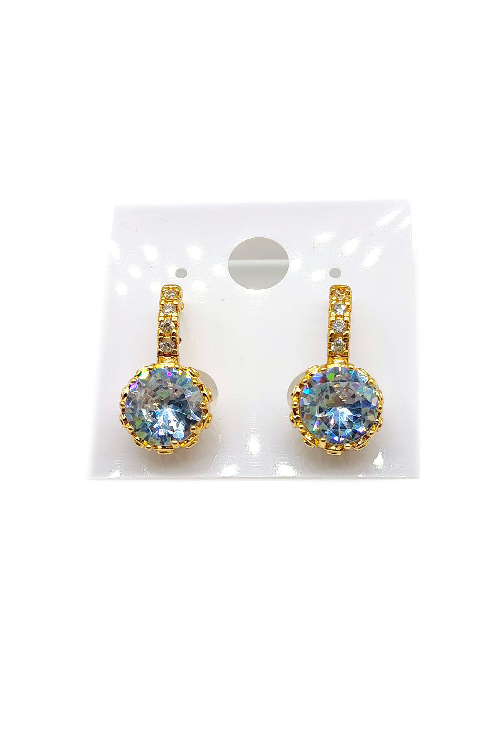 Rhinestone Mini Hoop Earring Gold Dipped