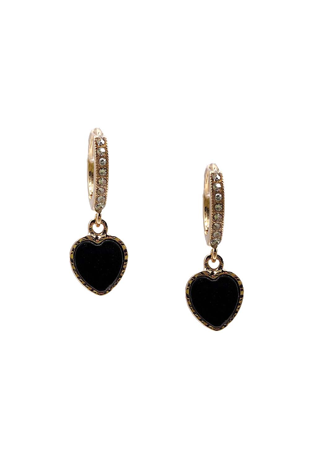 Black Gold Dipped Heart Dangle Earring