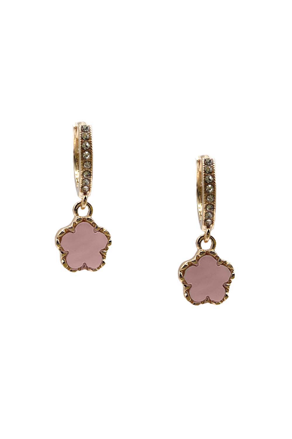 Pink Gold Dipped Clover Dangle Earring
