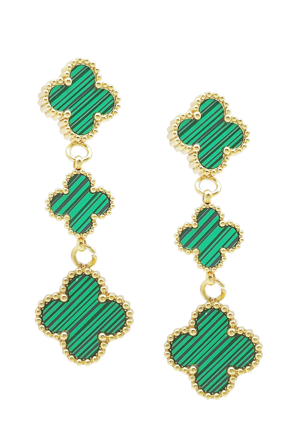 Stainless Steel Clover Dangle Earrings