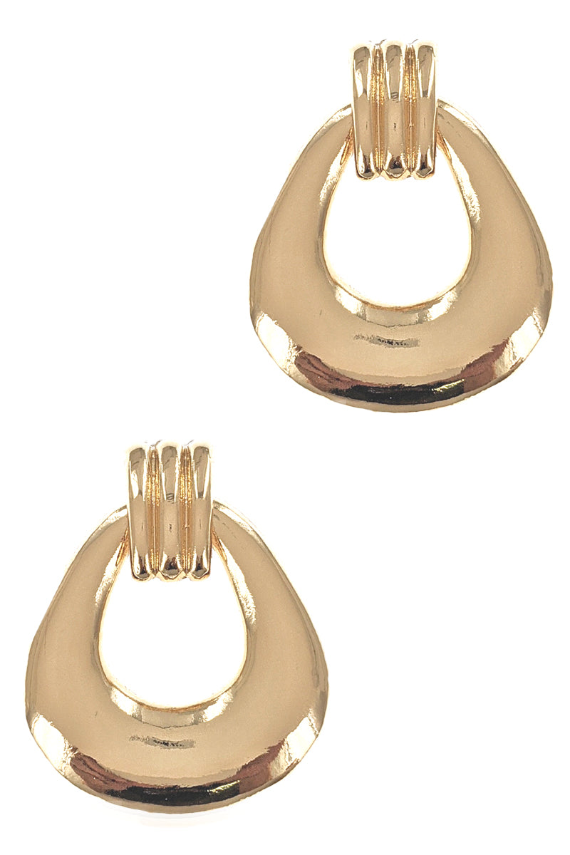 Gold Metal Hoop Dangle Earring