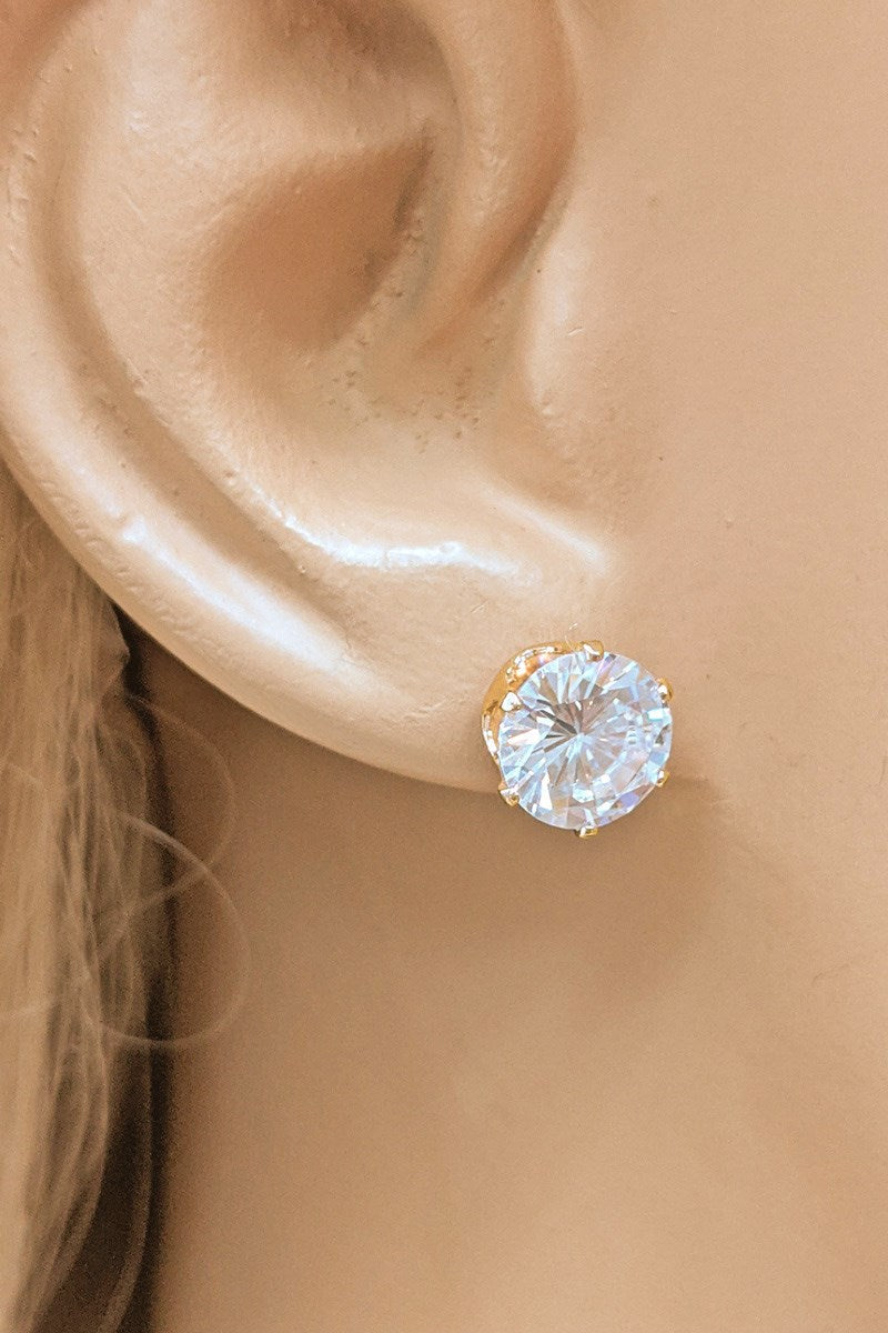 Gold 3-Pair Cubic Zirconia Earring
