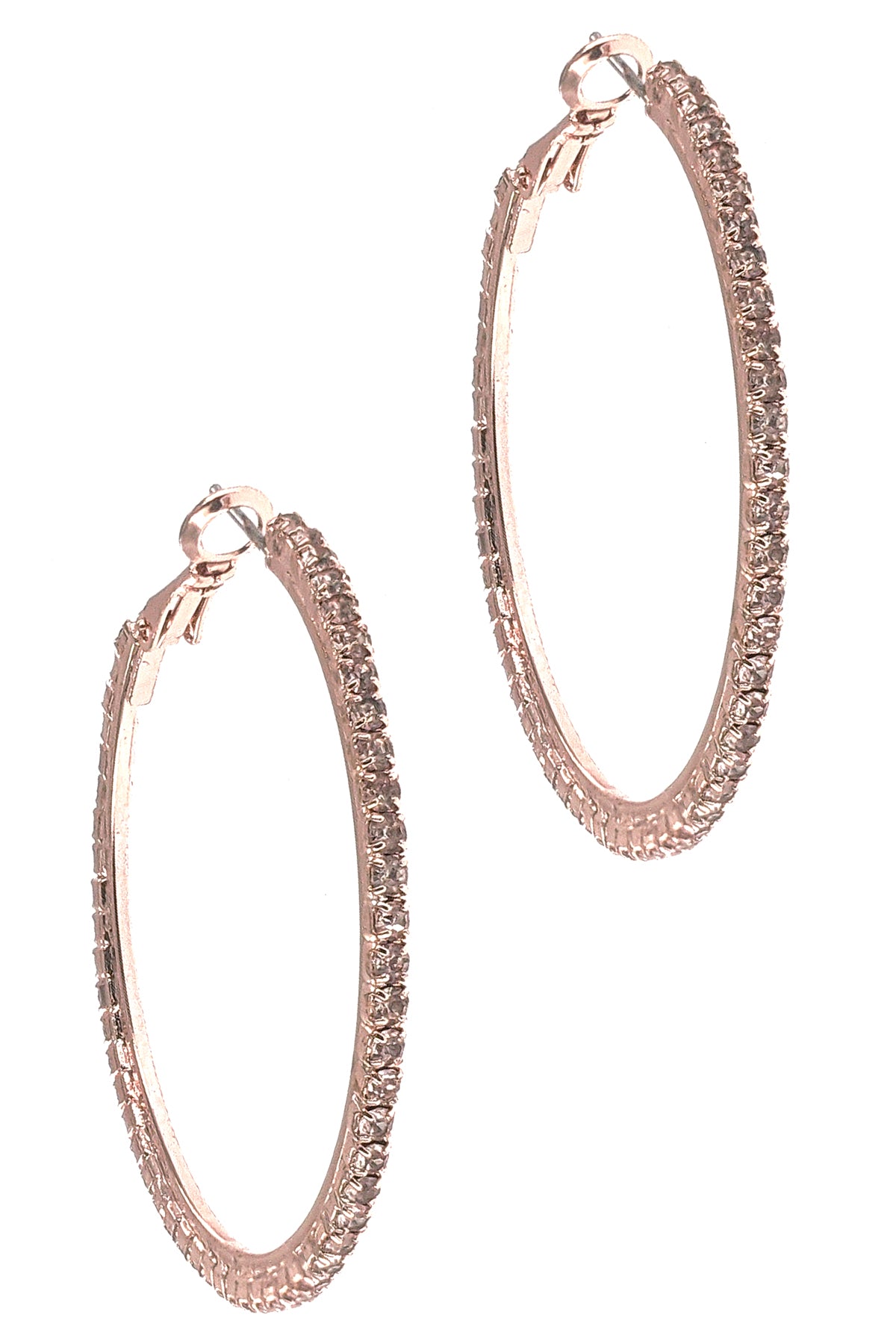 Gold/Champagne Rhinestone Hoop Earring
