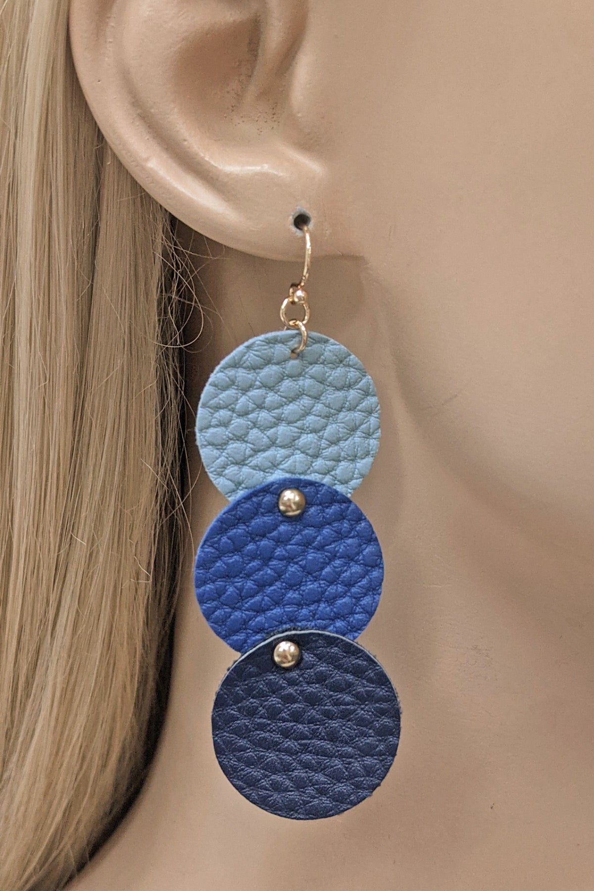 Multi-2 Geometric Faux Leather Dangle Earrings