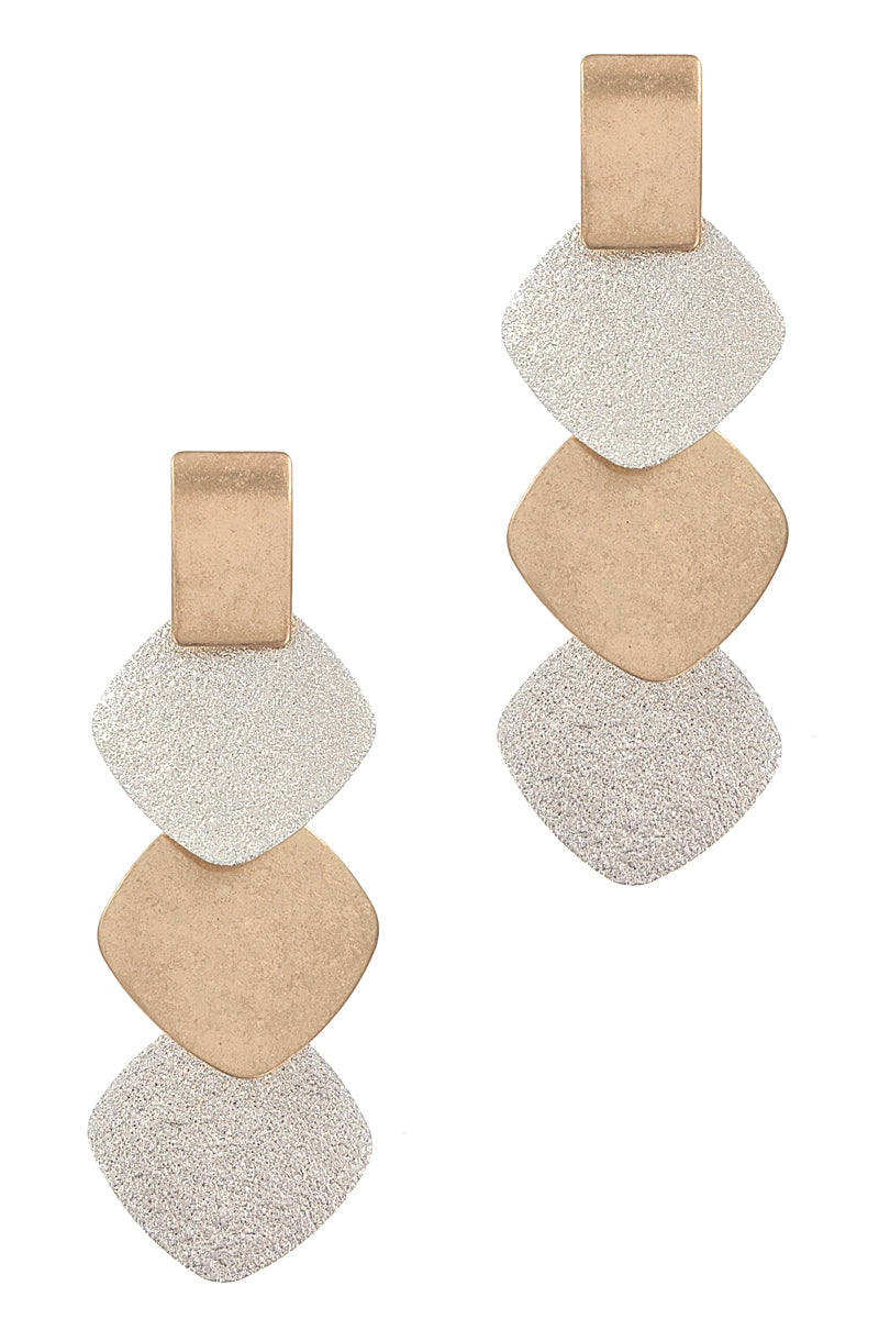 Worn Gold and Silver Dangle Earring
