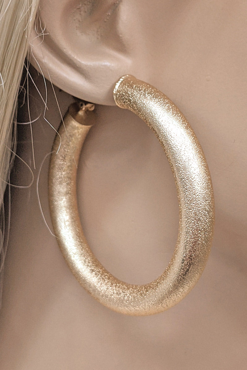 Matte Gold Hoop Earring