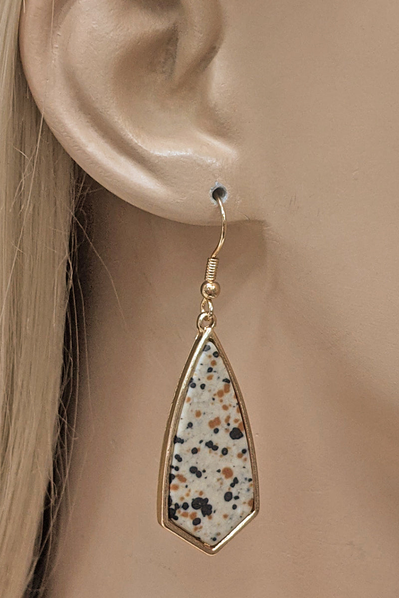 Animal Print Geometric Dangle Earrings