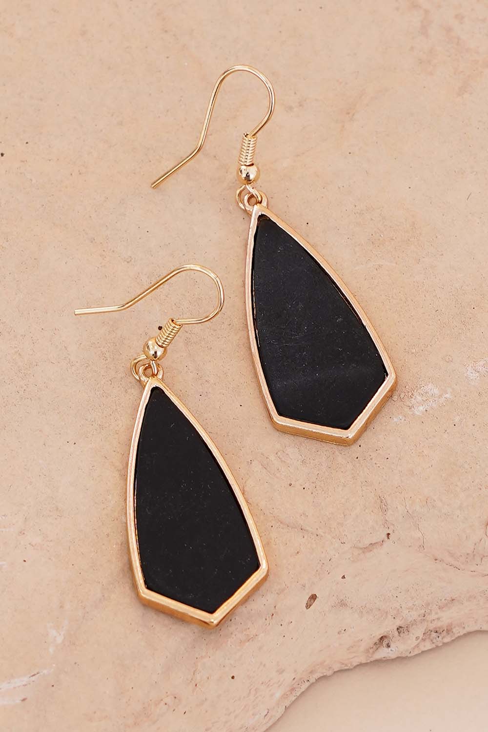 Black Geometric Dangle Earrings