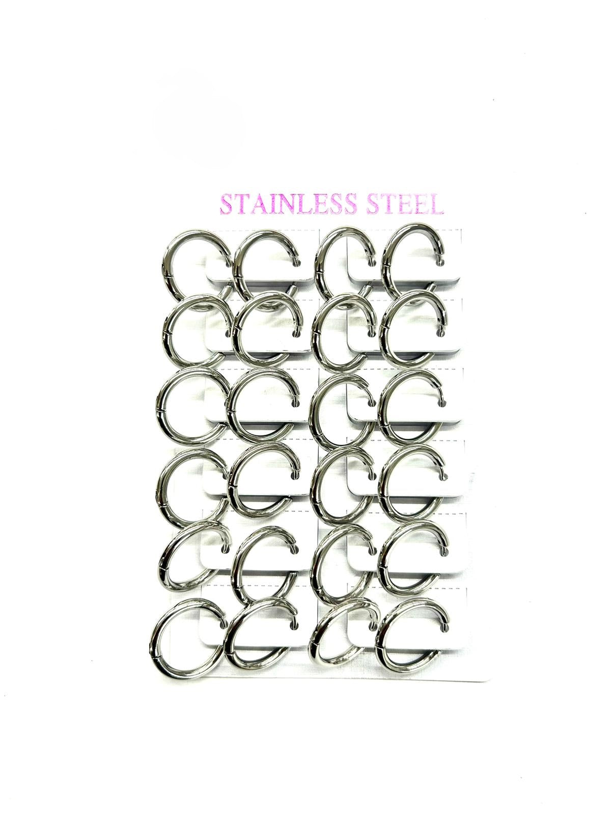Silver Stainless Steel Small Hoop Earrings