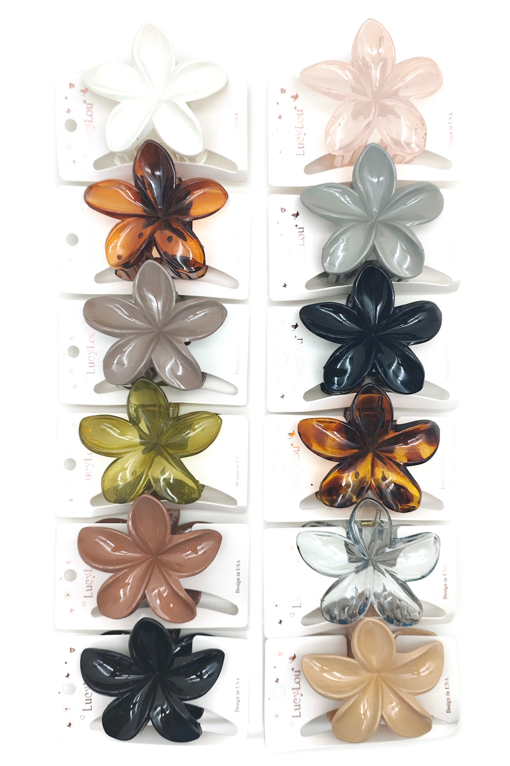 Plumeria Design Hair Claw Clip