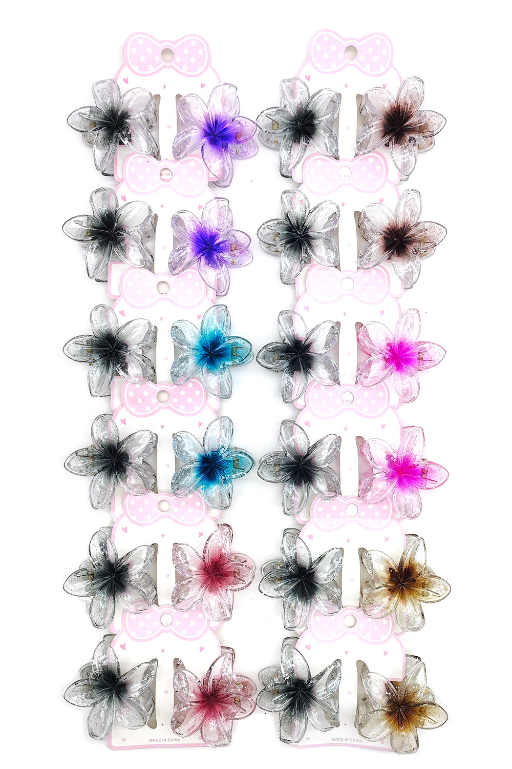 24 piece Plumeria Design Hair Clips
