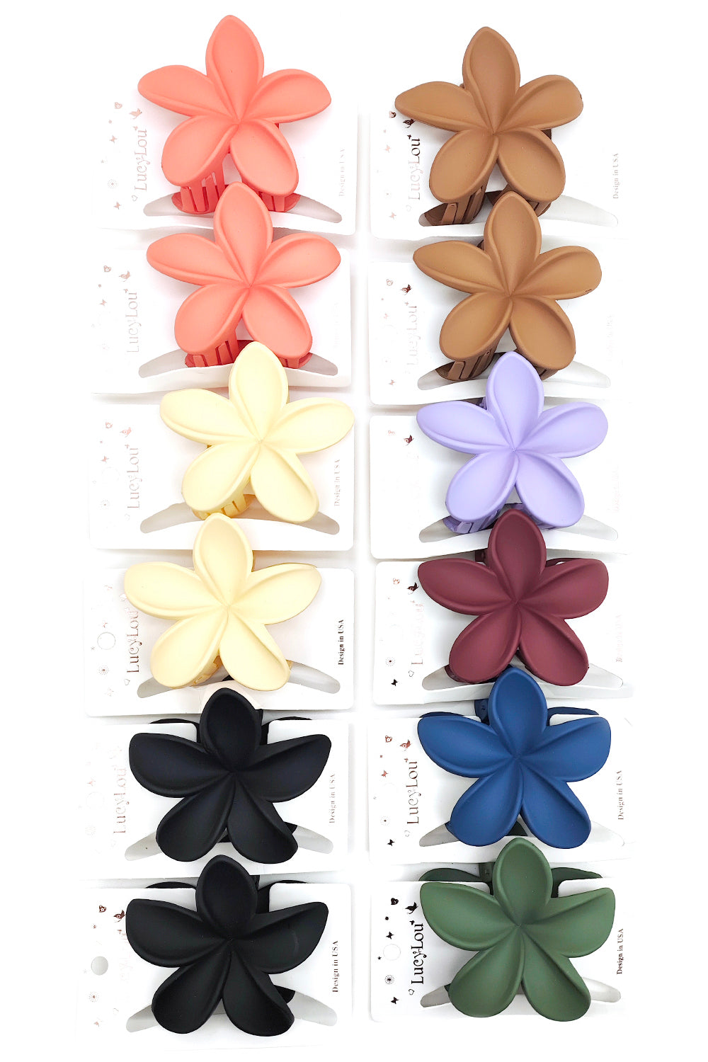 Plumeria Hair Claw Clips