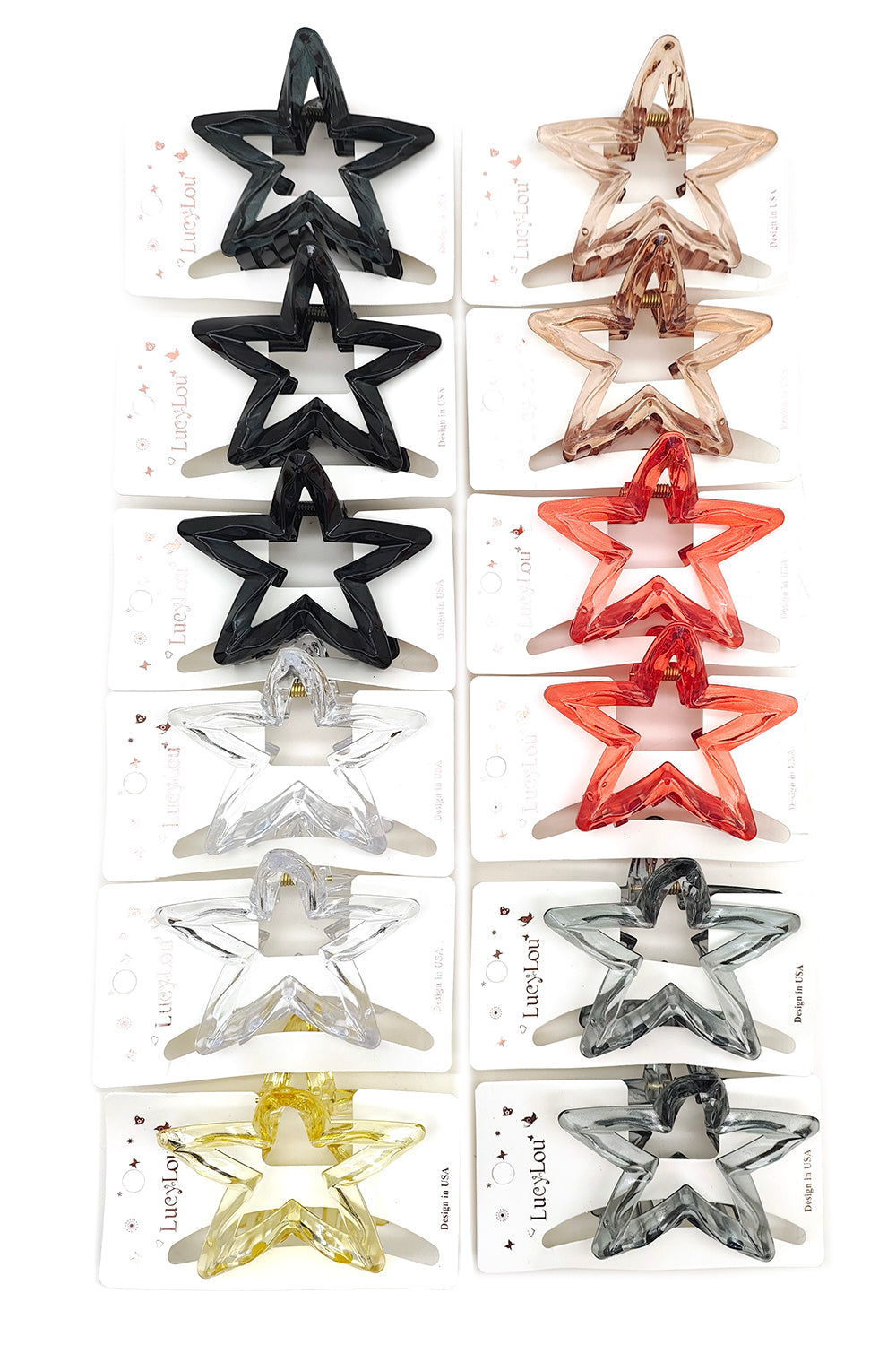 Star Design Hair Claw Clip