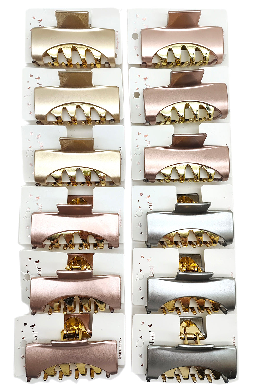 Chrome Finish Hair Claw Clip