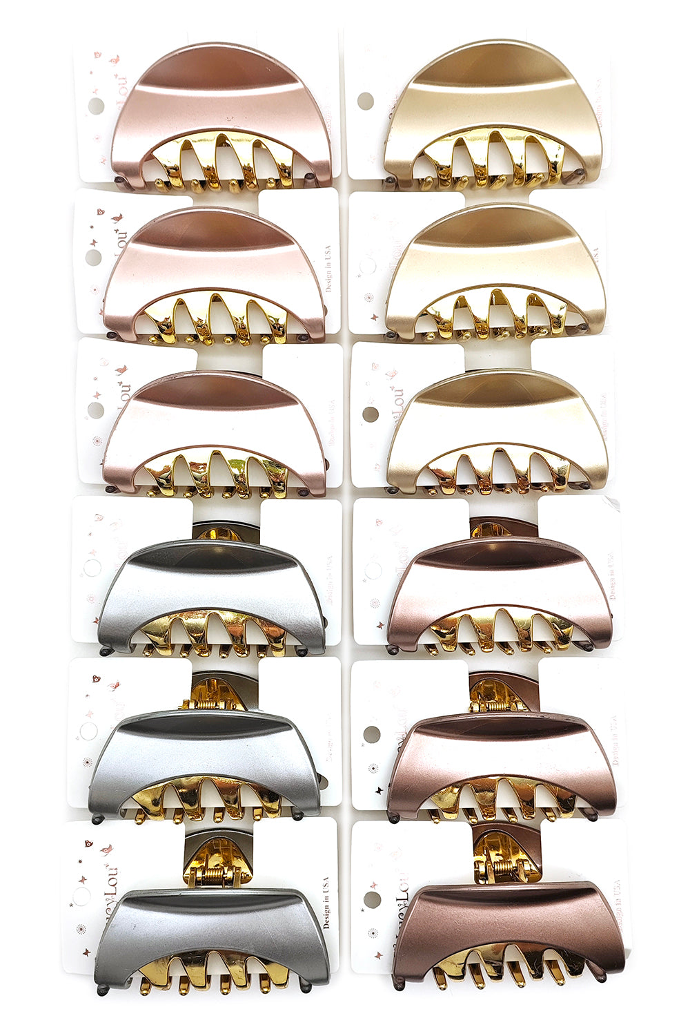 Chrome Finish Hair Claw Clip