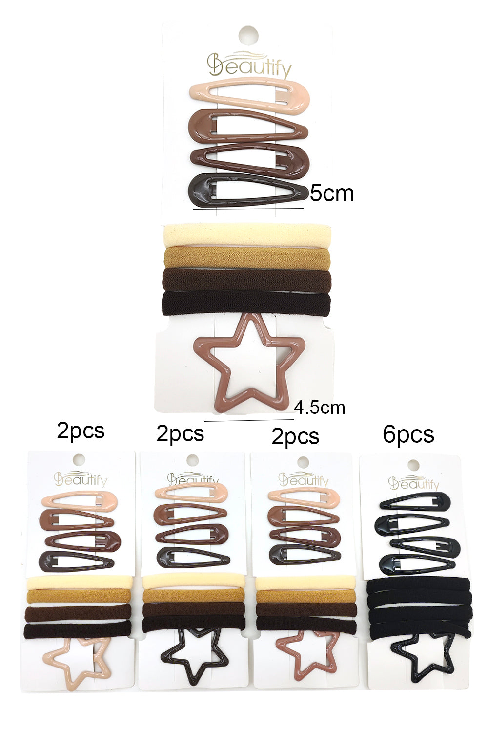 9-piece Seamless Hair Ties & Snap Pins