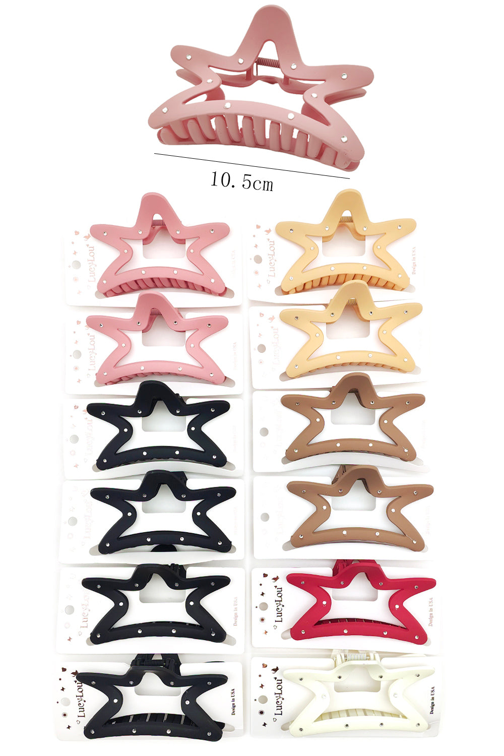 Stone Design Star Hair Claw Clip