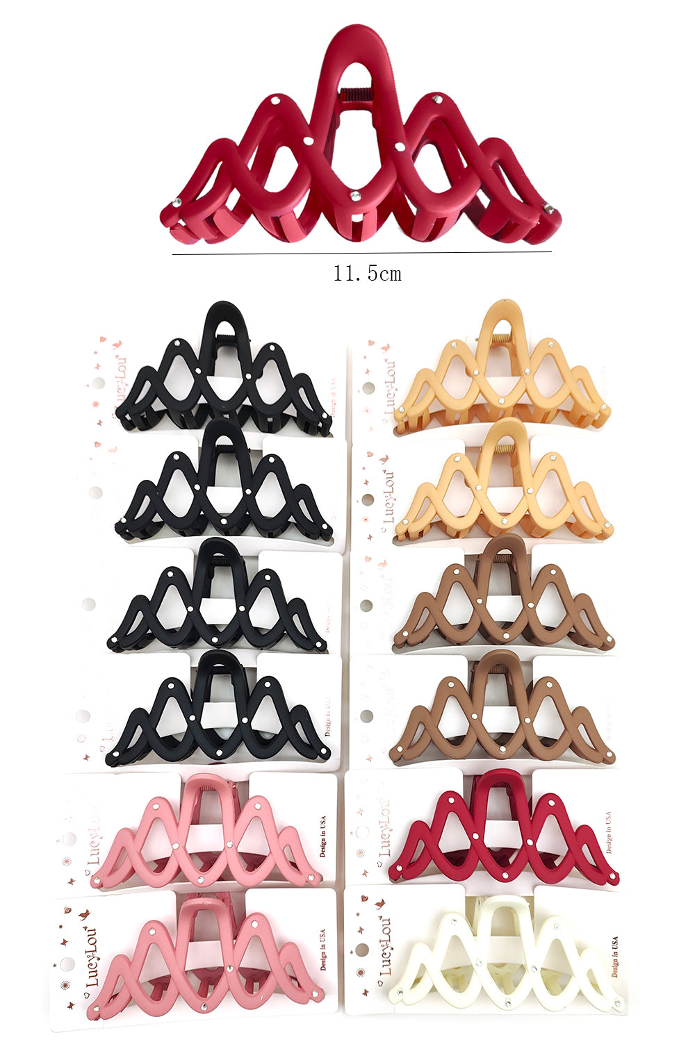 Wave Shape Hair Claw Clip
