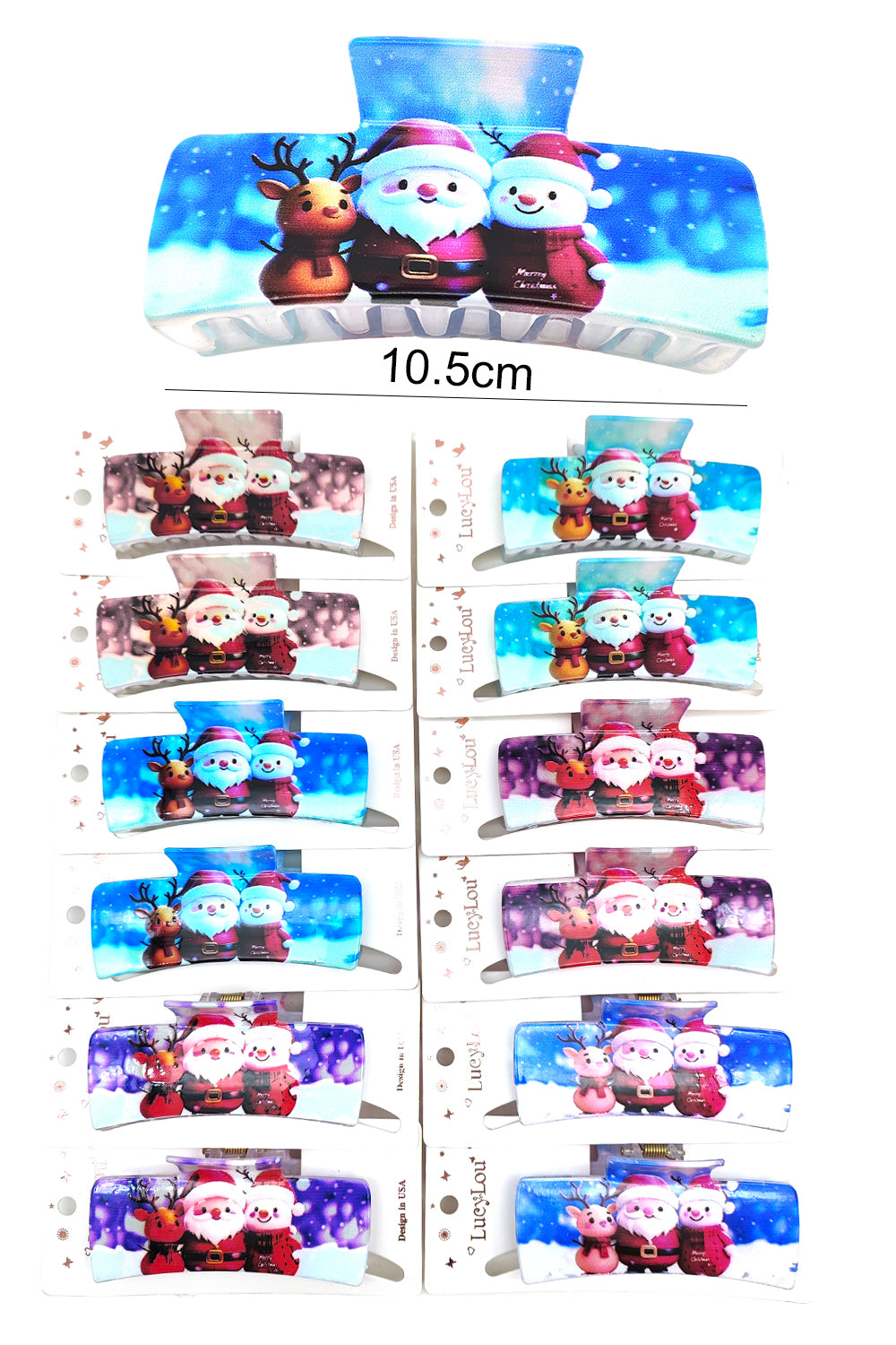 Xmas Rectangular Hair Clips