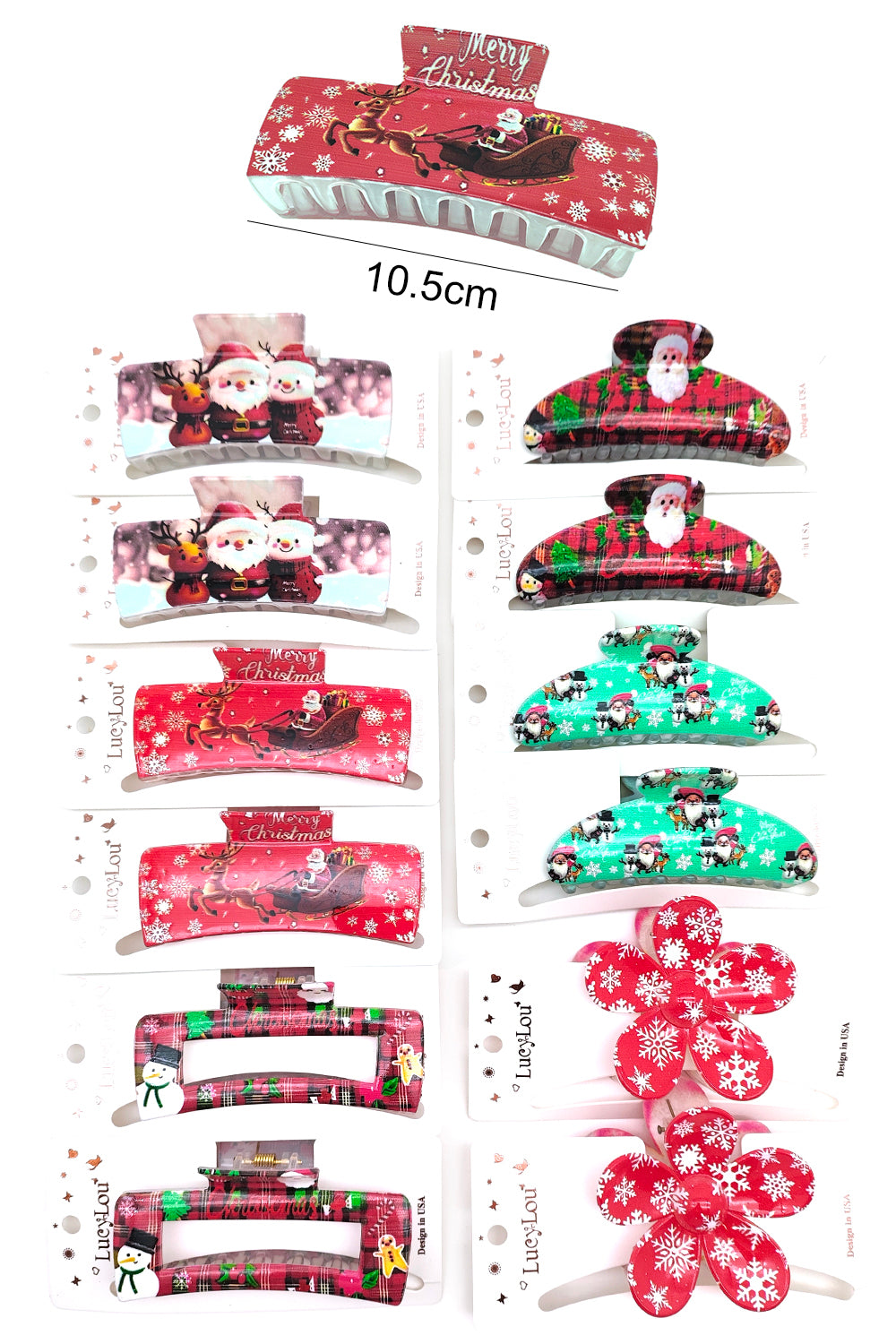 Xmas Assorted Design Hair Clips