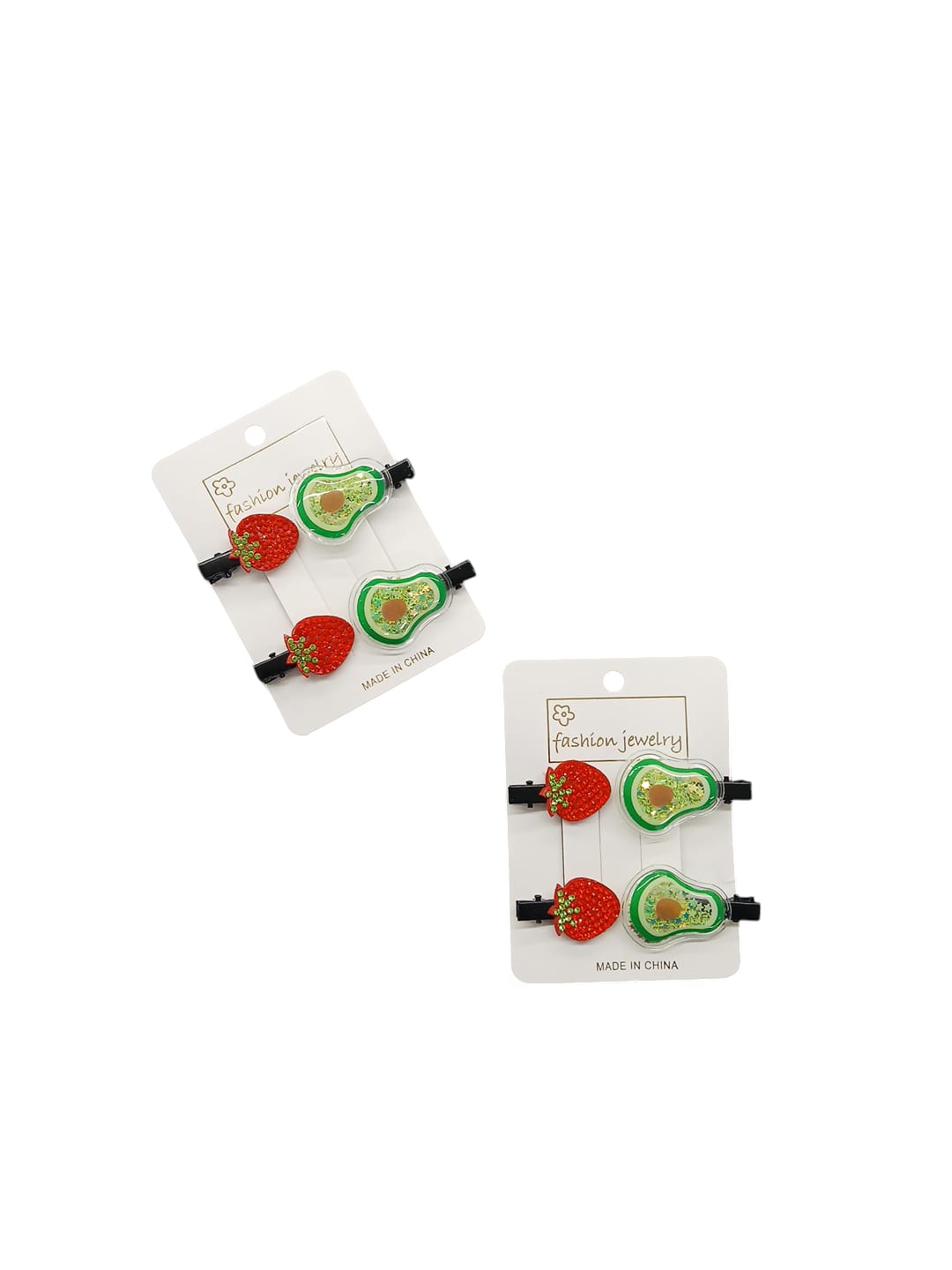Avocado & Strawberry Design Hair Clip