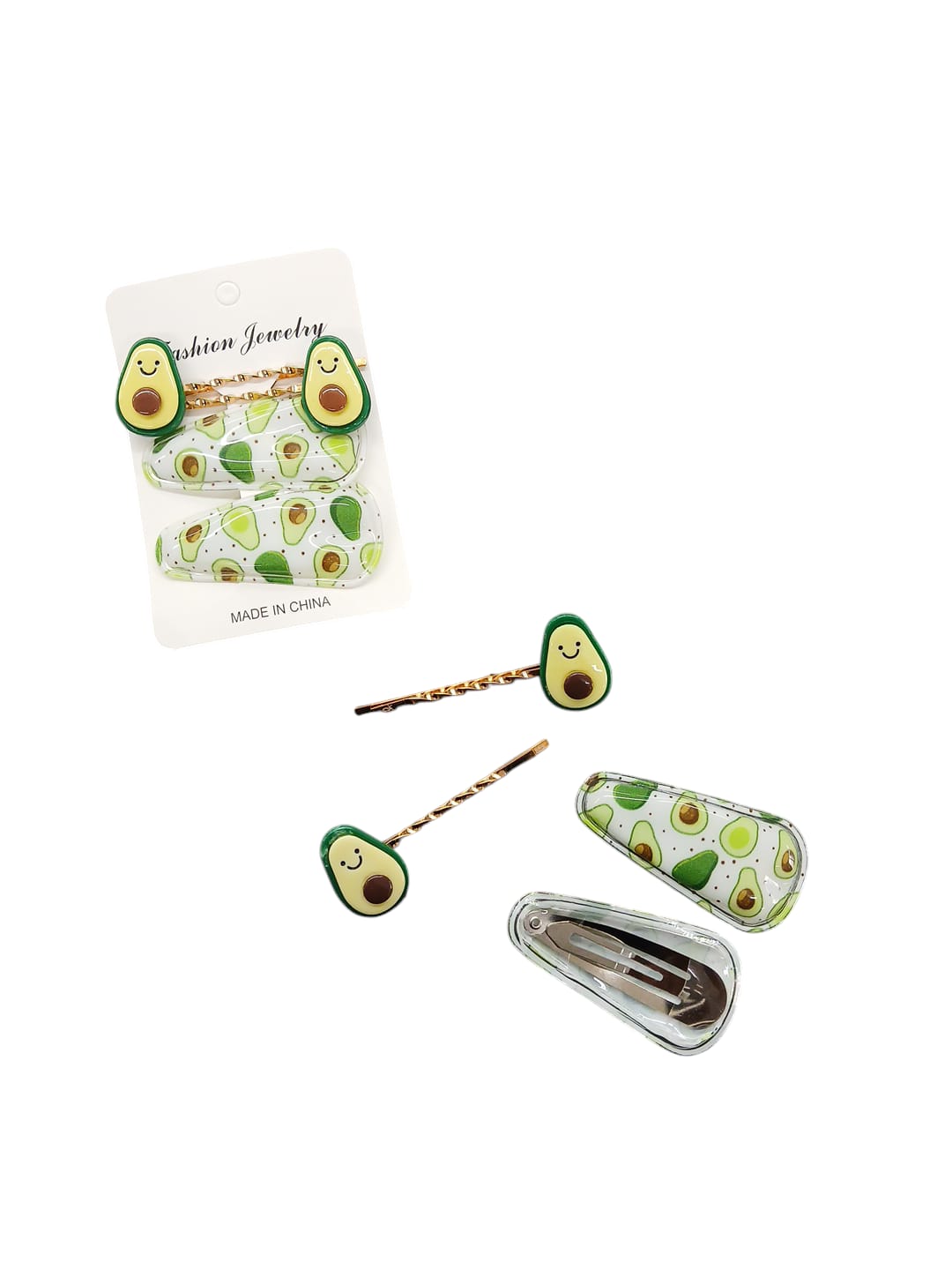 Avocado Design Hair Clips