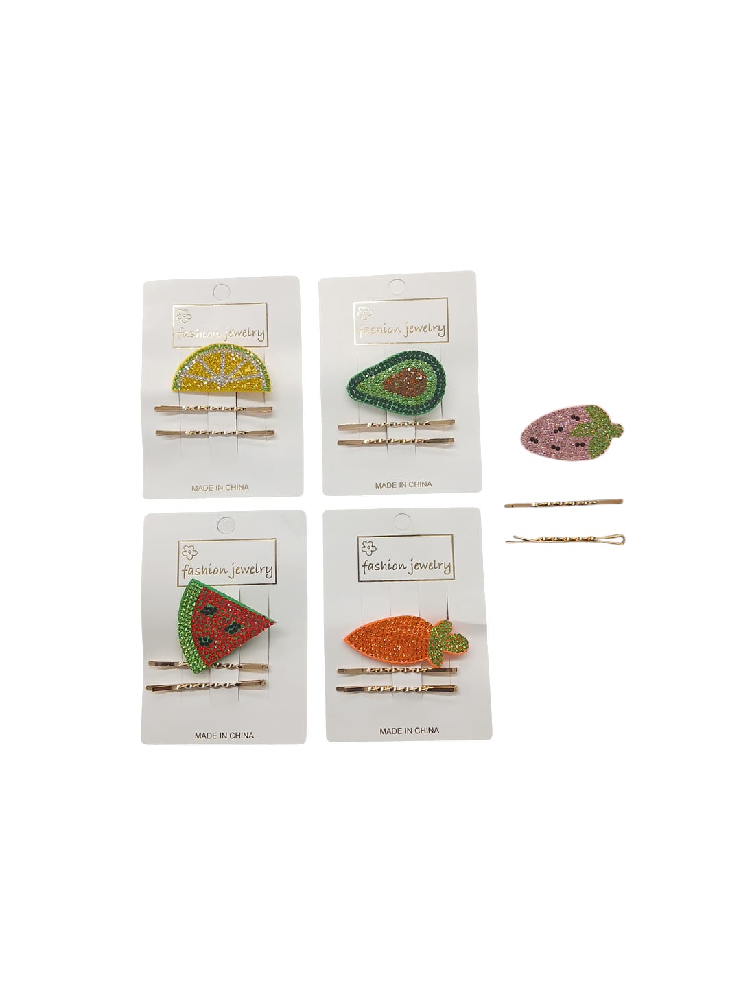 Rhinestones Fruit Design Hair Clip