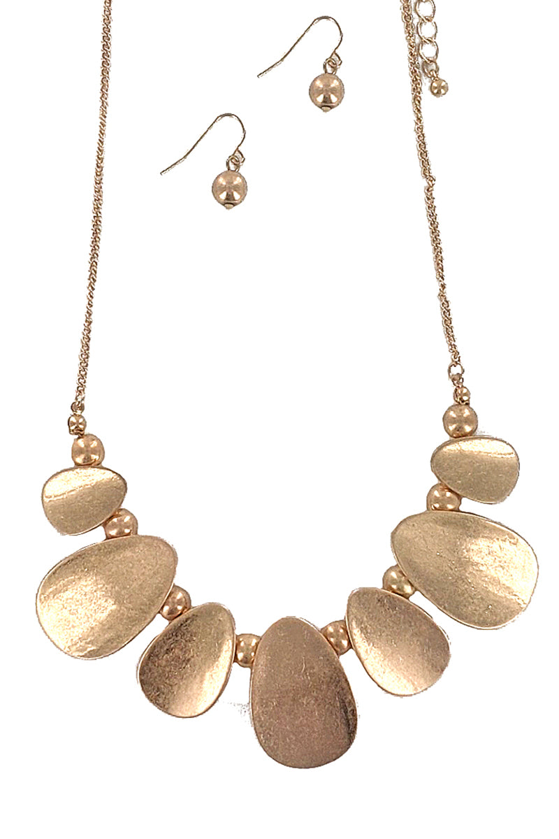Worn Gold Metal Necklace Set