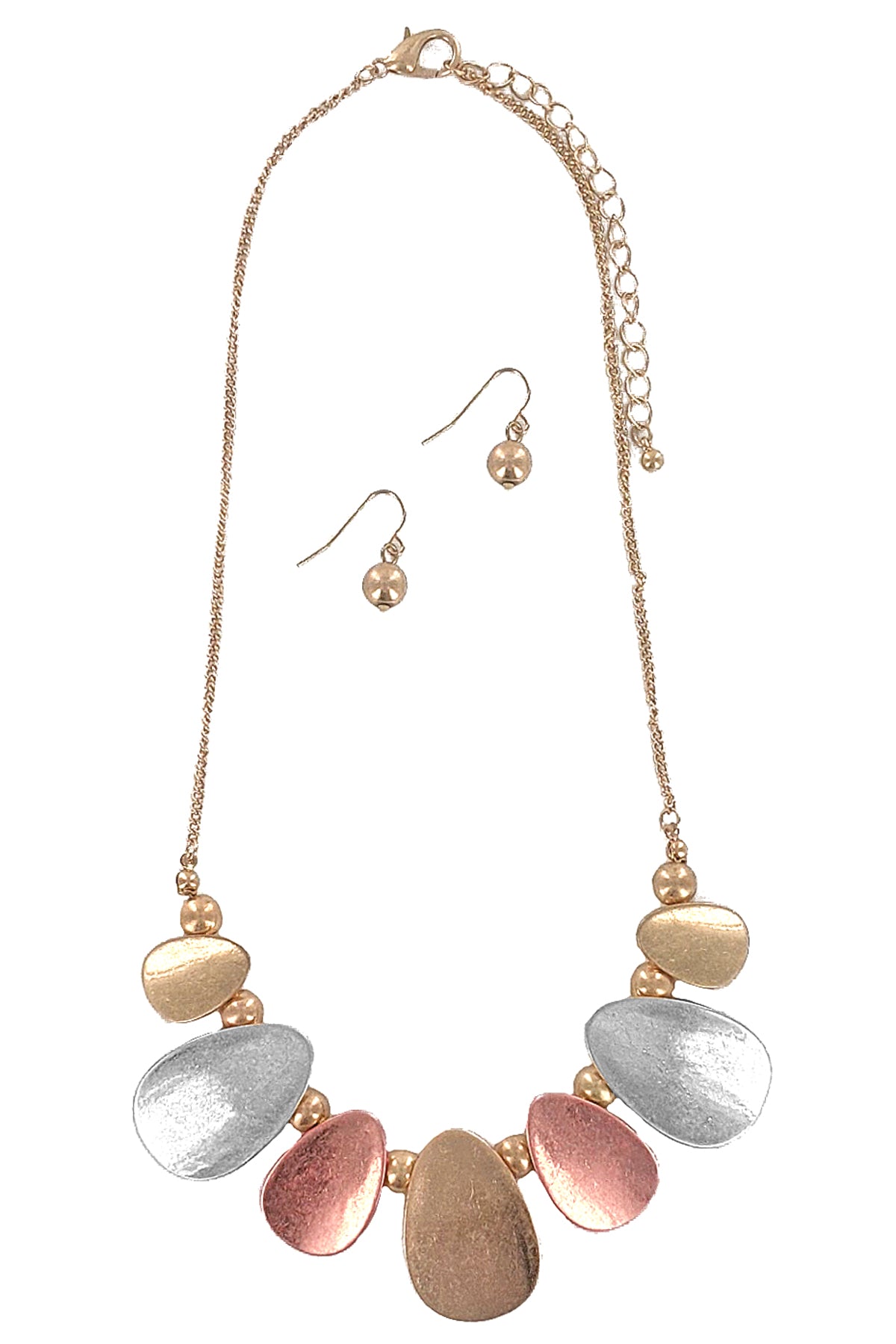 Multi Tone Metal Necklace Set