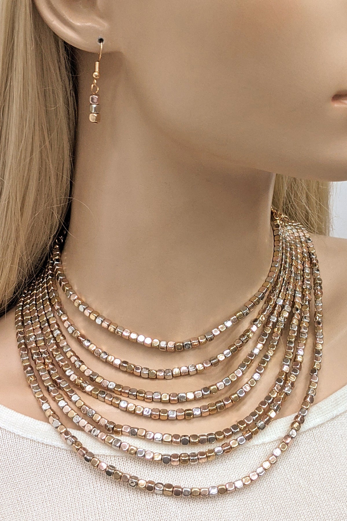 Multi-Layered Beaded Necklace Set