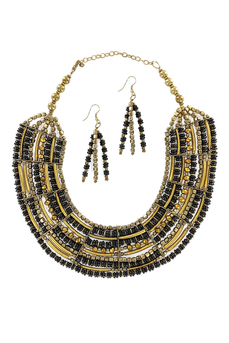 Beaded Statement Necklace Set