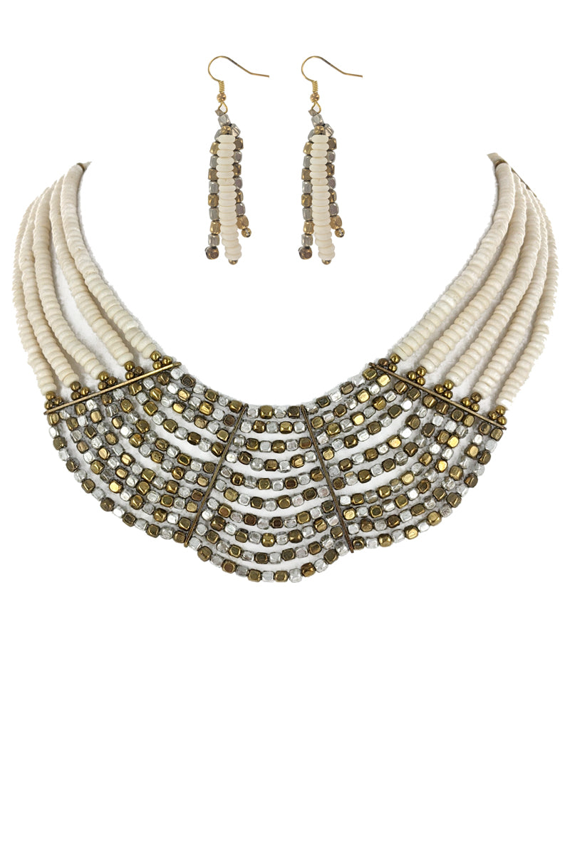 Beaded Statement Necklace Set