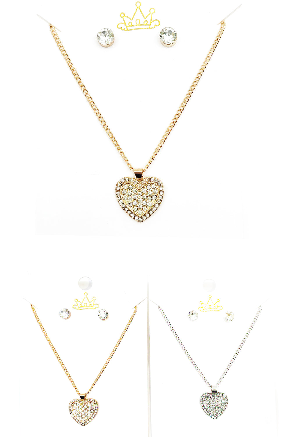 Heart Design Pendant Necklace Set