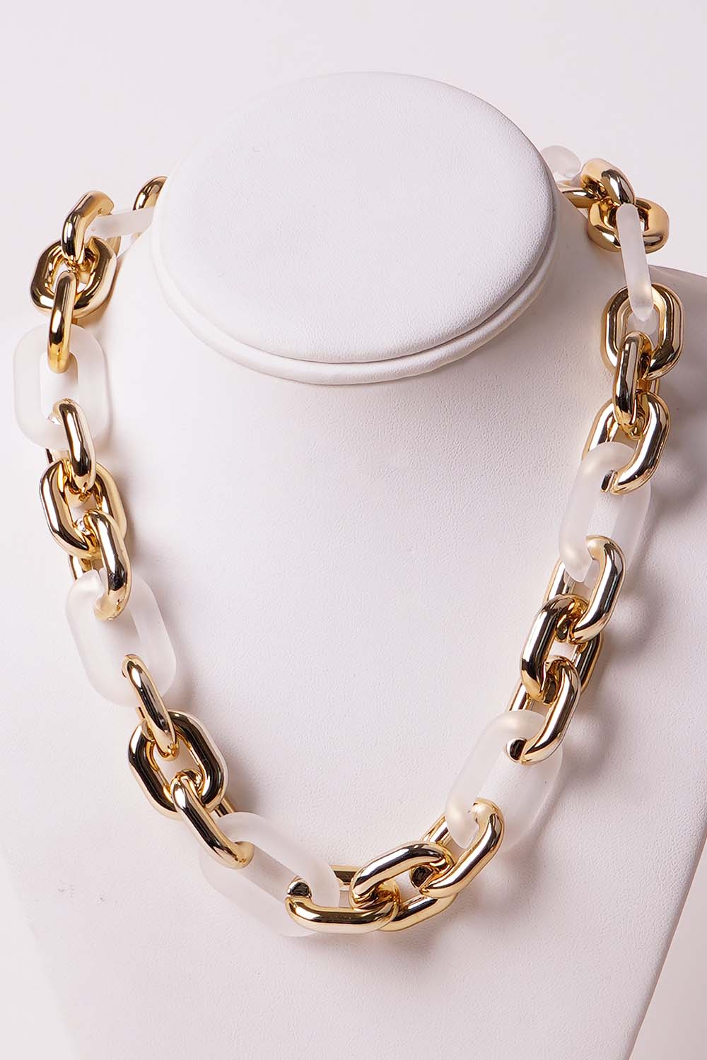 Gold-Clear Link Chain Necklace