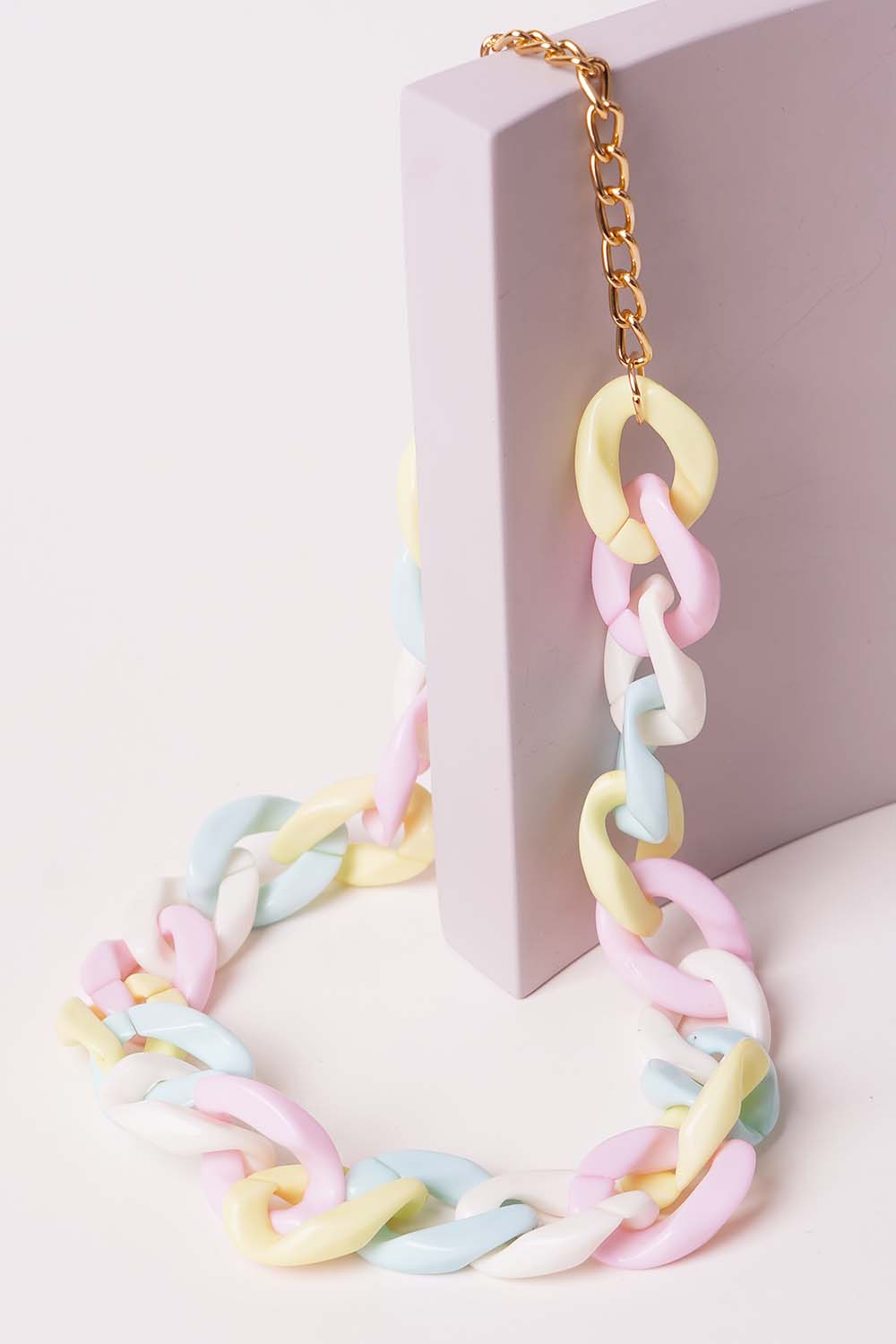 Multi-Color Pastel Chain Necklace