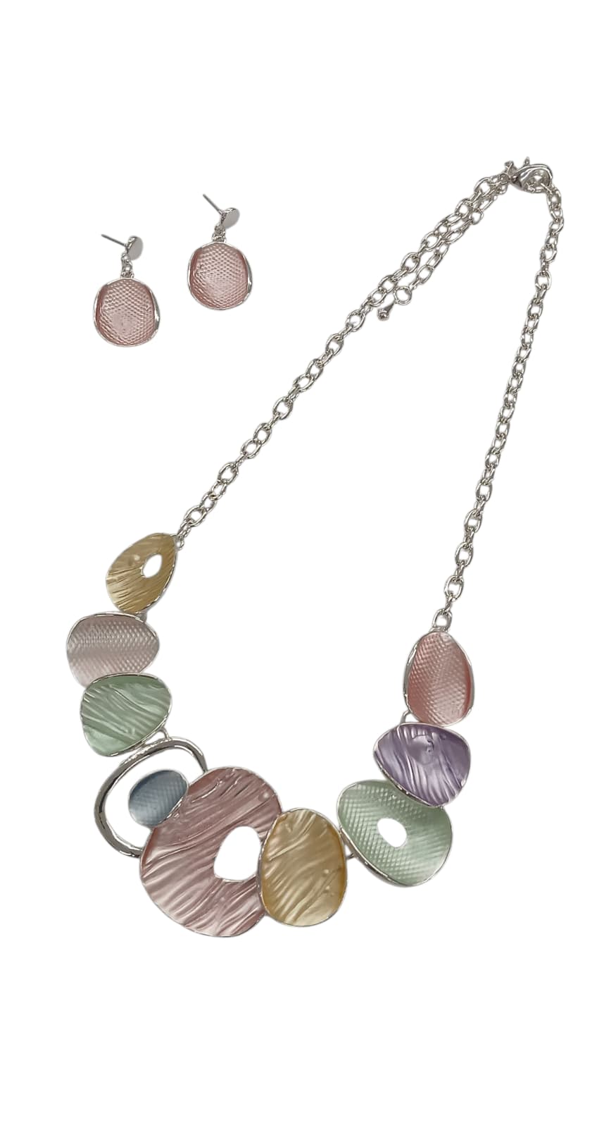 Multi-Color Abstract Metal Necklace Set