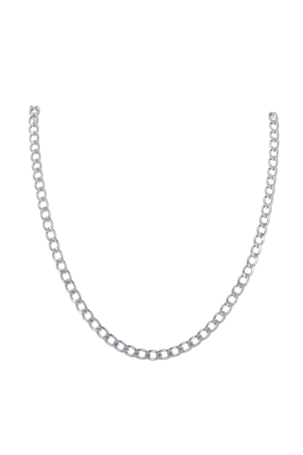 Silver Stainless Steel Cuban Chain