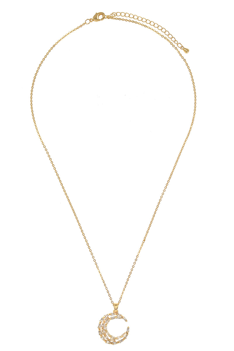 Moon Gold Dipped Pendant Necklace