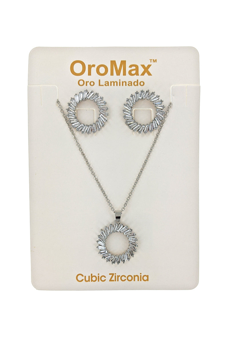 Cubic Zirconia Gold Dipped Necklace Set