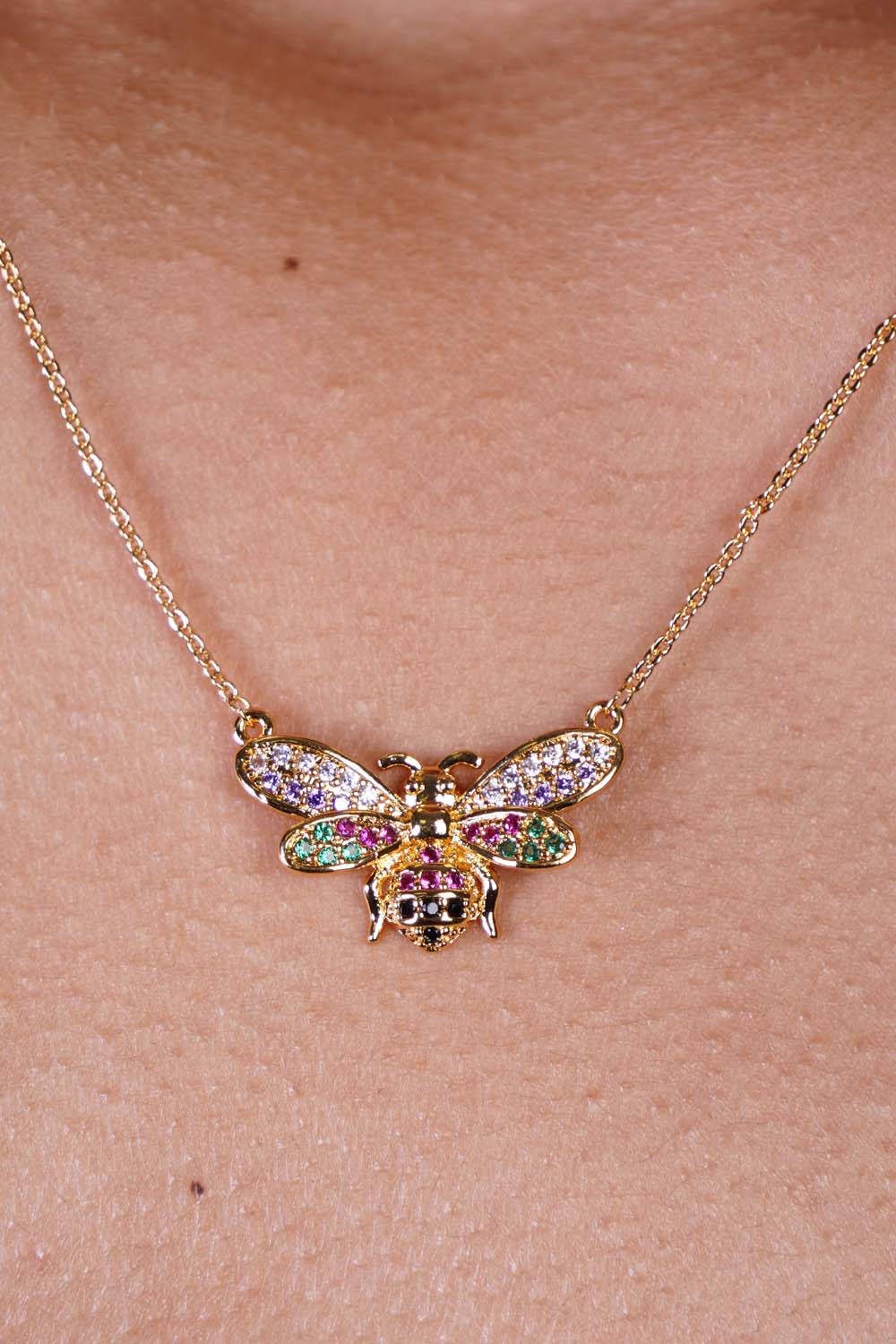 Bumble Bee Gold Dipped Pendant Necklace