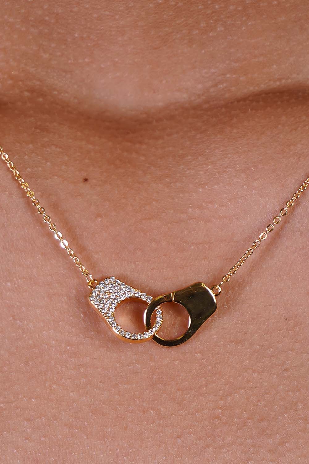 Handcuff Gold Dipped Pendant Necklace