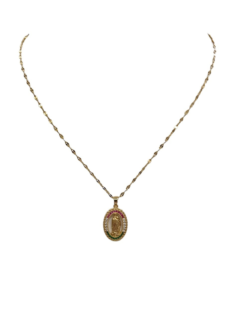 Gold Dipped Religious Pendant Necklace