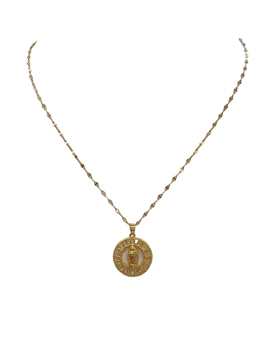 Gold Dipped Religious Pendant Necklace