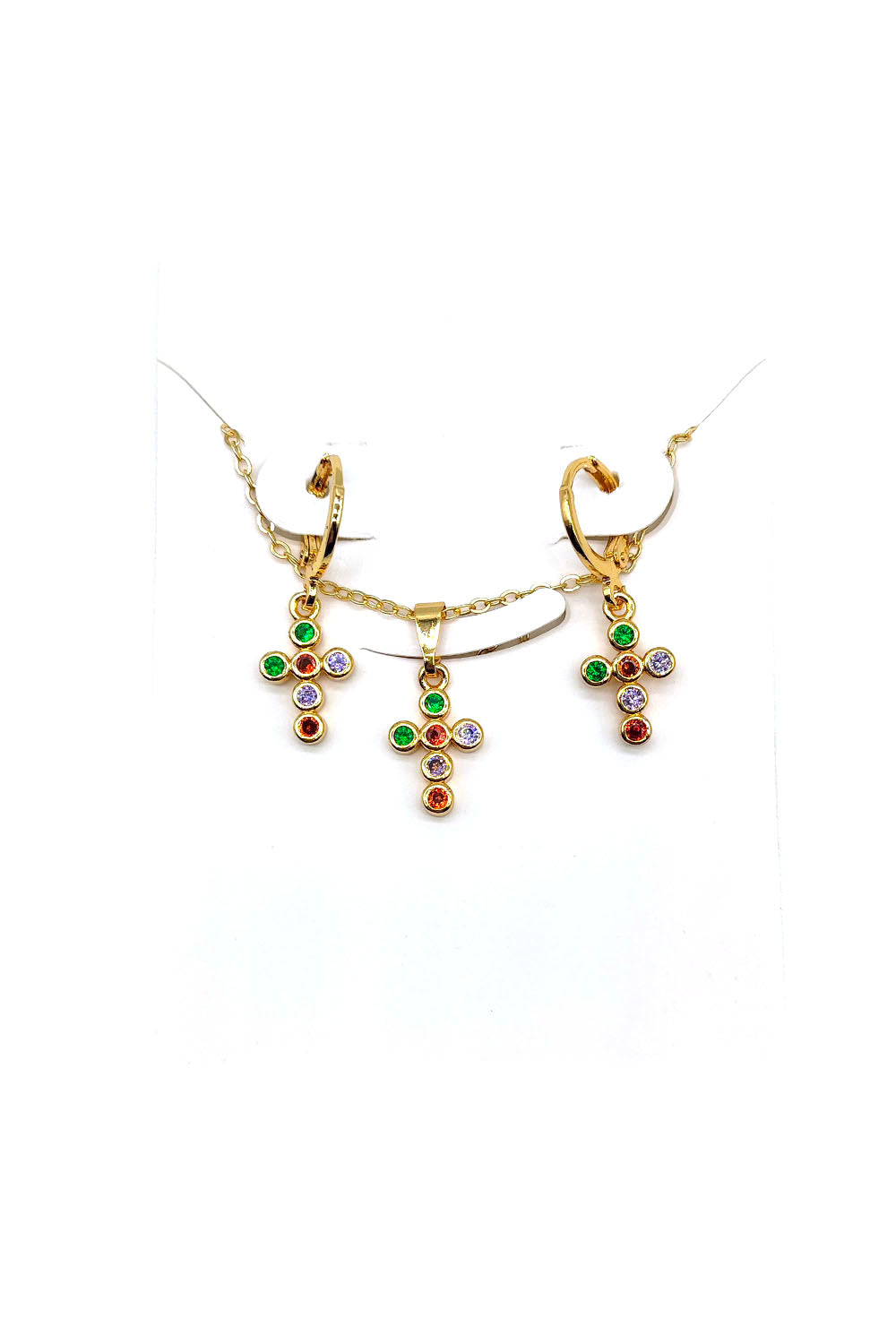 Cross Necklace Set Gold Dipped