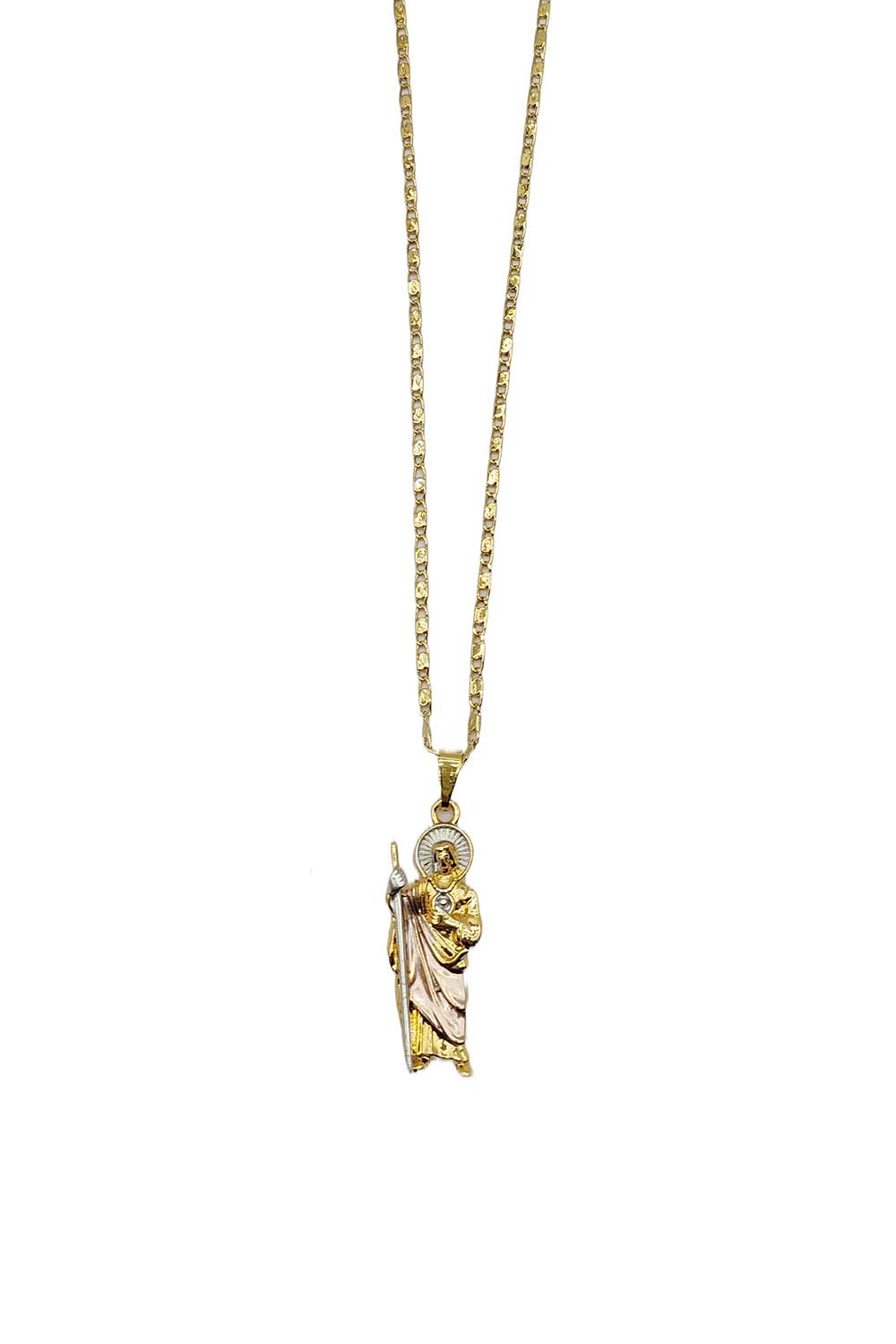 Pink Gold Dipped Religious Pendant Necklace