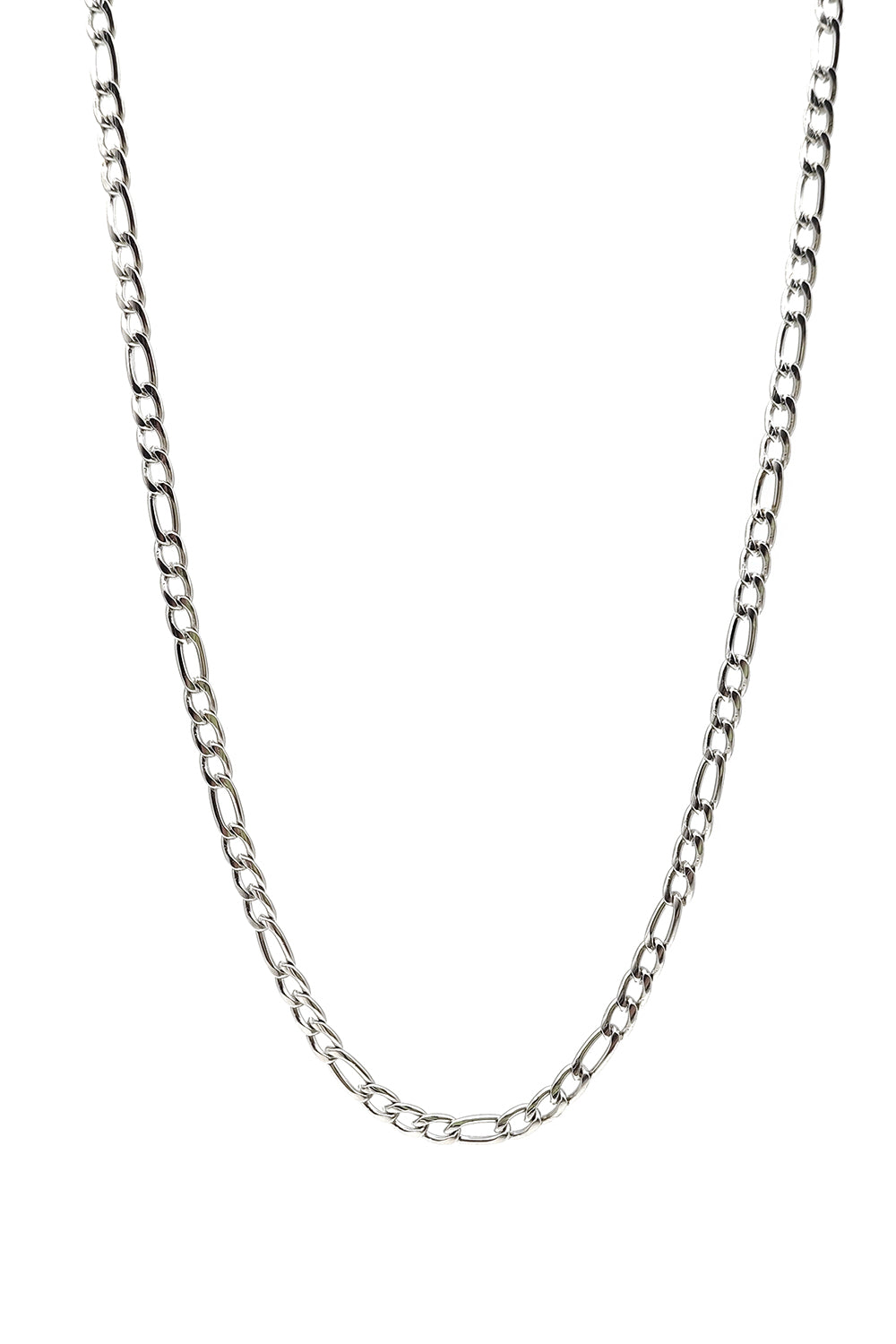 Silver Stainless Steel Figaron 55 inches Chain