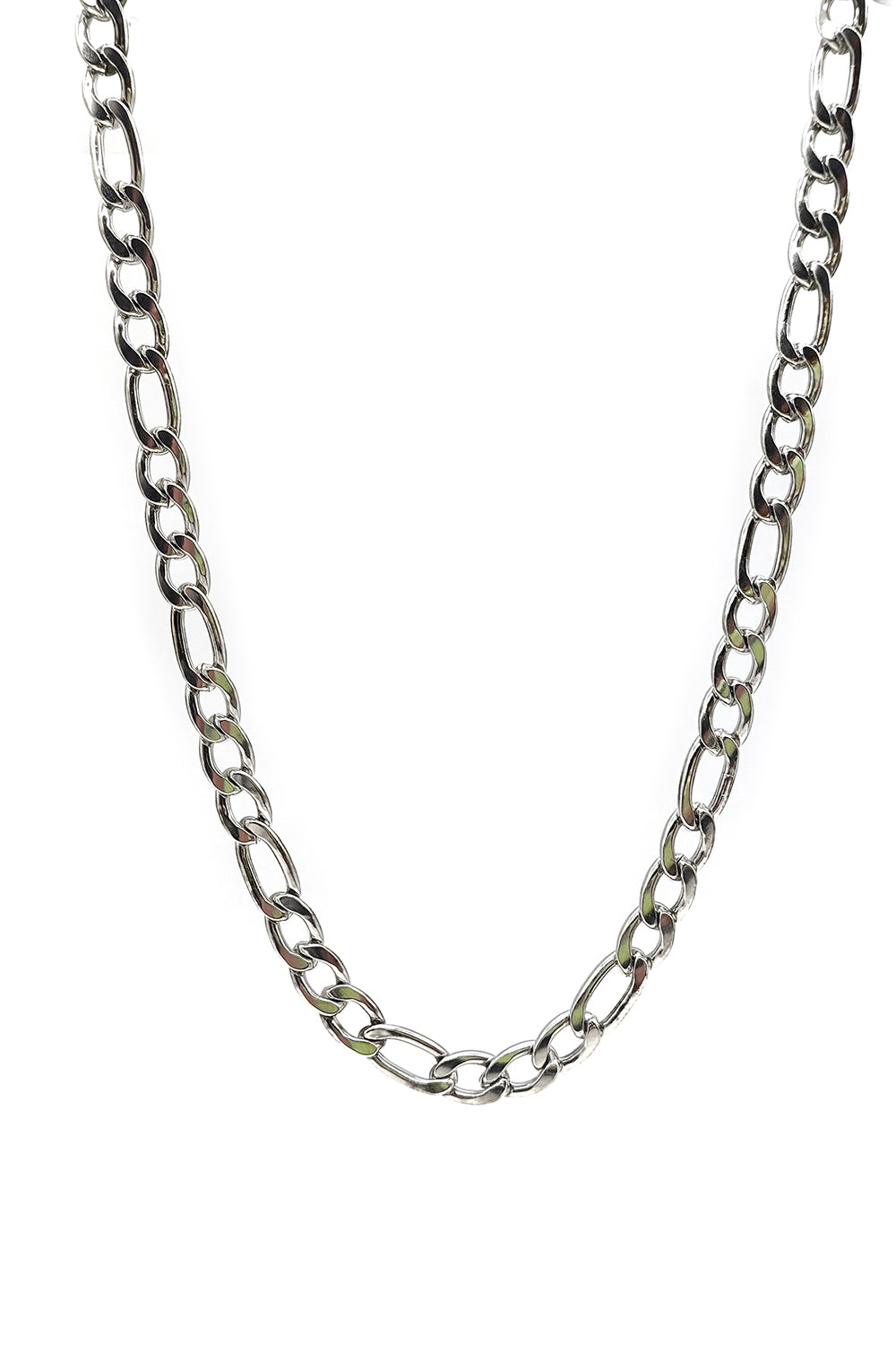 Silver Stainless Steel Figaro 55 inches Chain